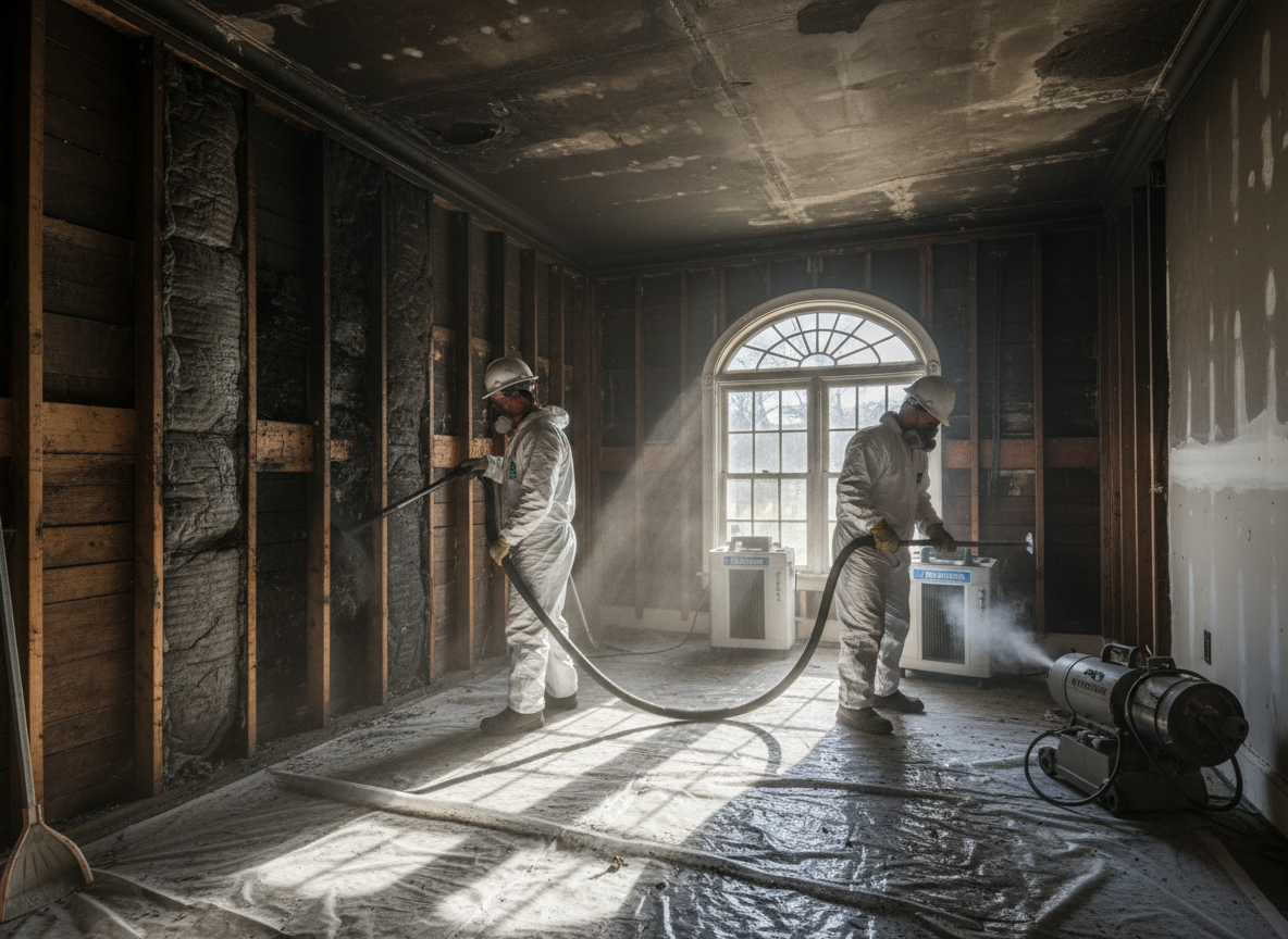 Removing Lingering Smoke Odor From Drywall and Insulation After a House Fire